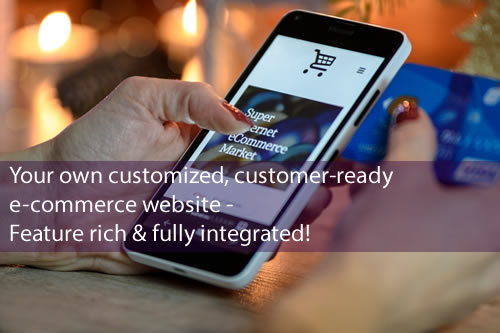 Your own customized, customer-ready e-commerce website<br />Feature rich & fully integrated